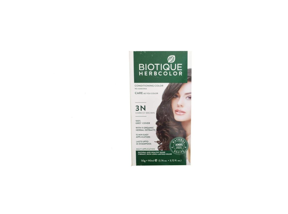 Buy Biotique Bio Herbcolor Conditioning Hair Color 50g  110ml  Natural  Black 1N Pack of 1 Online at Low Prices in India  Amazonin